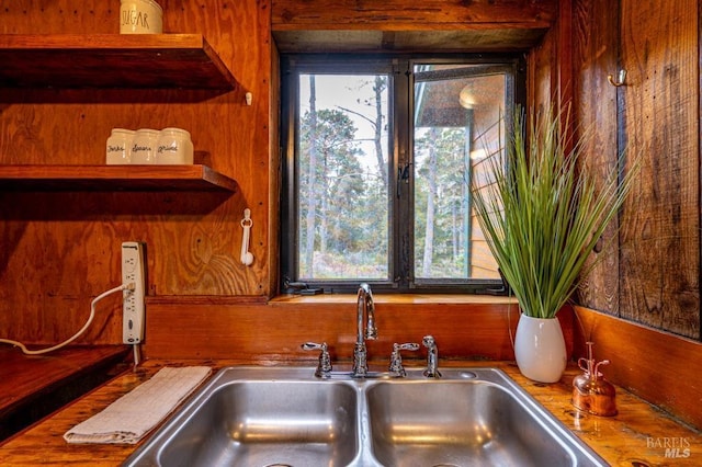 27821 Ten Mile Rd, Point Arena, CA 95468 - interior details with a sink and wood walls