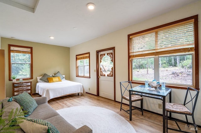 27821 Ten Mile Rd, Point Arena, CA 95468 - bedroom featuring recessed lighting, baseboards, and light wood-type flooring