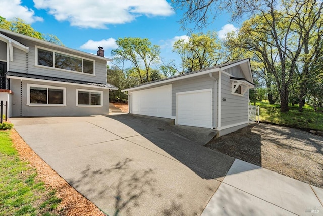 view of detached garage