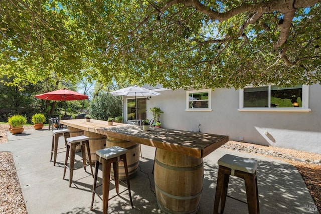 view of patio / terrace with outdoor dry bar