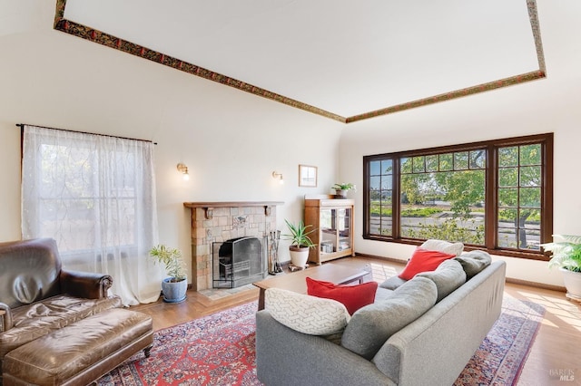 36 Wilson Ave, Vallejo, CA 94590 - living room with ornamental molding, baseboards, a fireplace with flush hearth, and wood finished floors