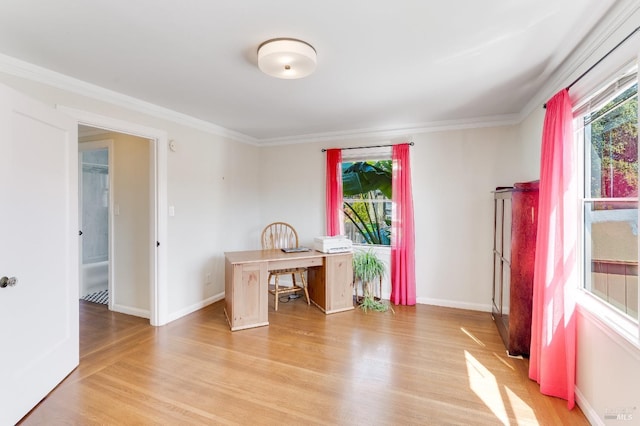 36 Wilson Ave, Vallejo, CA 94590 - office space with crown molding, baseboards, and light wood-type flooring