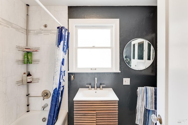 36 Wilson Ave, Vallejo, CA 94590 - full bathroom with a sink, shower / bath combo with shower curtain, and plenty of natural light