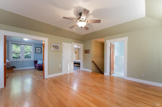 701 W Clay St, Ukiah, CA 95482 - unfurnished room with baseboards, ceiling fan, and light wood-type flooring