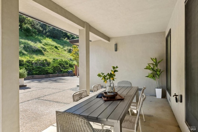 view of patio with outdoor dining area