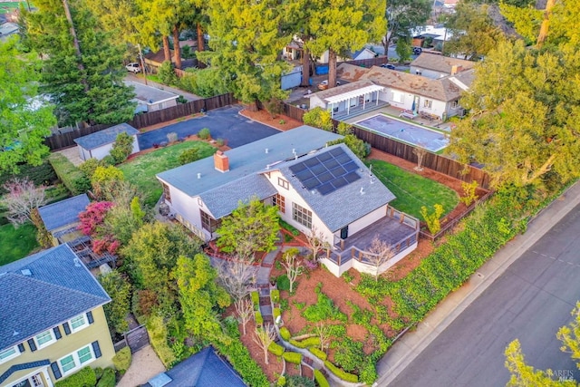 bird's eye view featuring a residential view