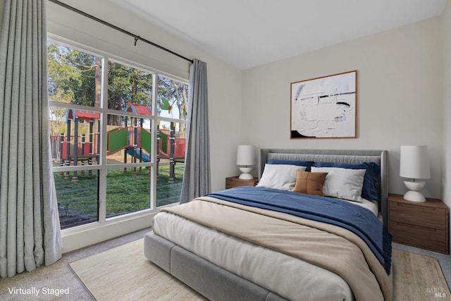 view of carpeted bedroom