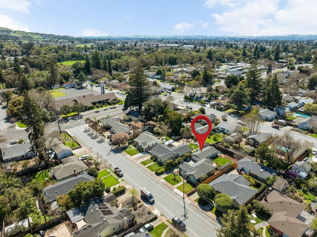 drone / aerial view with a residential view