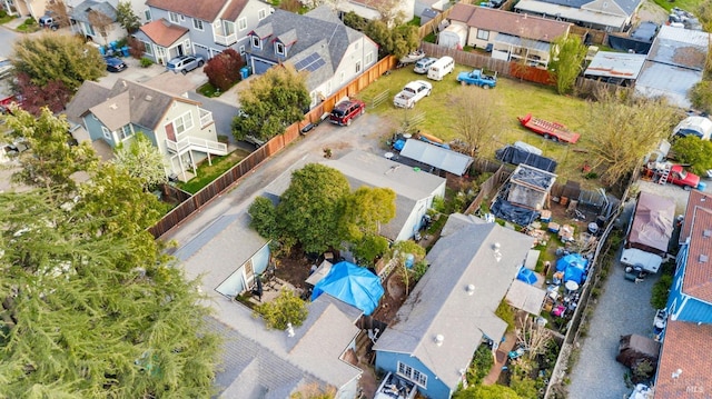 drone / aerial view with a residential view