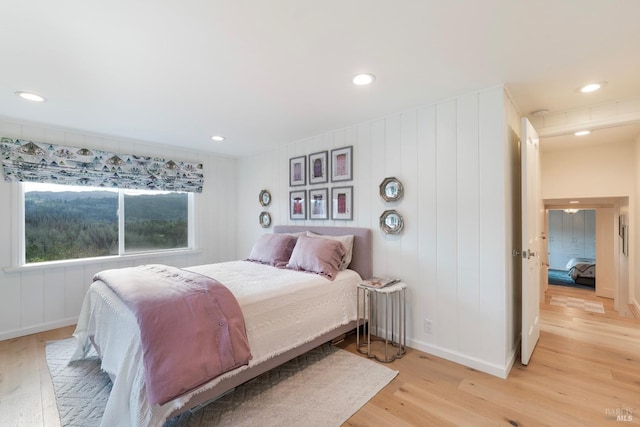 603 Sunnyside Rd, Saint Helena, CA 94574 - bedroom with baseboards, recessed lighting, and light wood-style floors