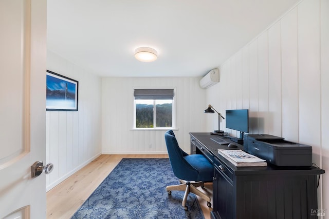 603 Sunnyside Rd, Saint Helena, CA 94574 - office space featuring a wall mounted air conditioner, baseboards, and wood finished floors