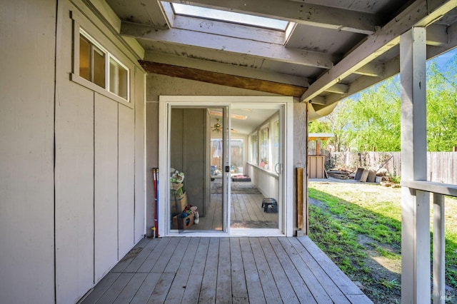 wooden terrace with fence