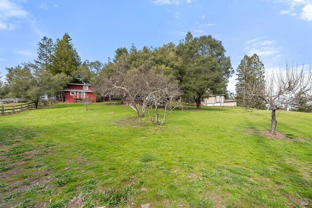 view of yard featuring fence