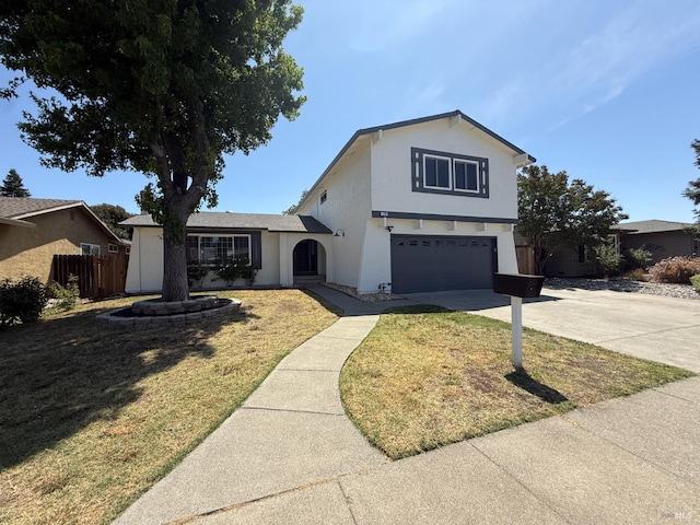179 Midvale Dr, Vacaville, CA 95687 - view of front of house with driveway, a garage, and stucco siding