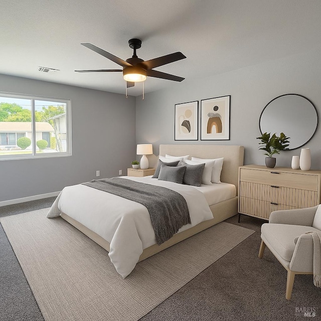 179 Midvale Dr, Vacaville, CA 95687 - bedroom featuring dark colored carpet and a ceiling fan
