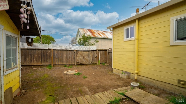 view of yard with fence