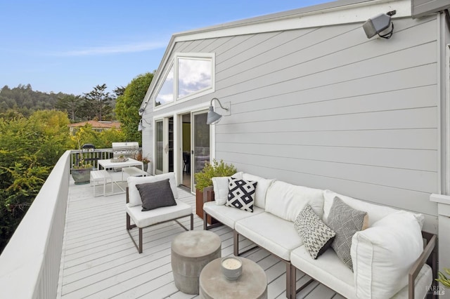 35 Bernard St, Mill Valley, CA 94941 - wooden terrace with outdoor lounge area