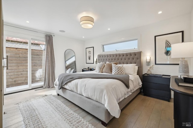 35 Bernard St, Mill Valley, CA 94941 - bedroom featuring multiple windows, light wood finished floors, and recessed lighting