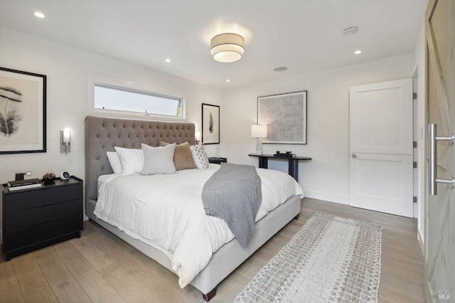 35 Bernard St, Mill Valley, CA 94941 - bedroom with light wood finished floors, recessed lighting, and baseboards