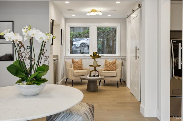 35 Bernard St, Mill Valley, CA 94941 - living area featuring light wood finished floors and recessed lighting