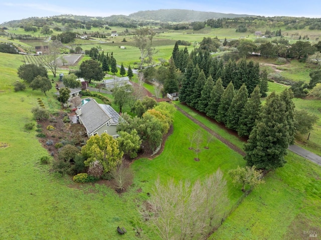 drone / aerial view featuring a rural view