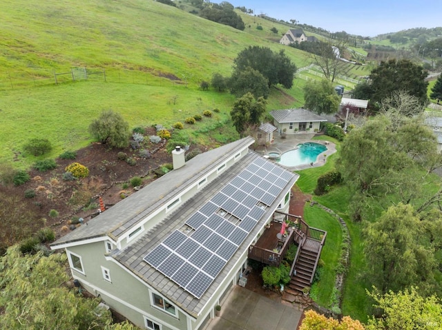 drone / aerial view featuring a rural view