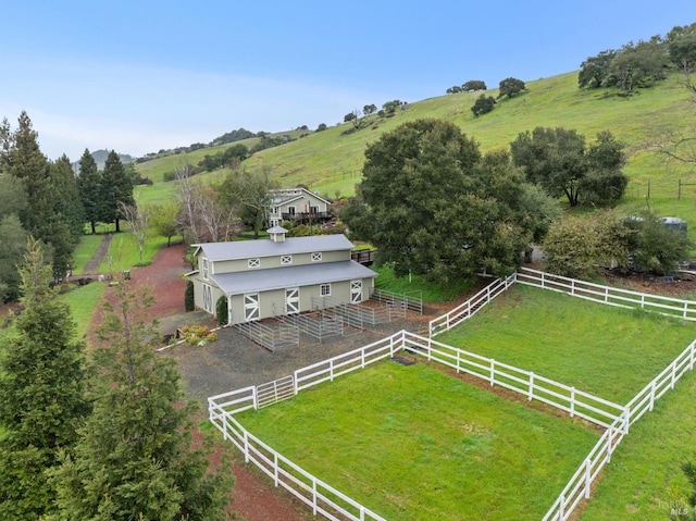 bird's eye view featuring a rural view
