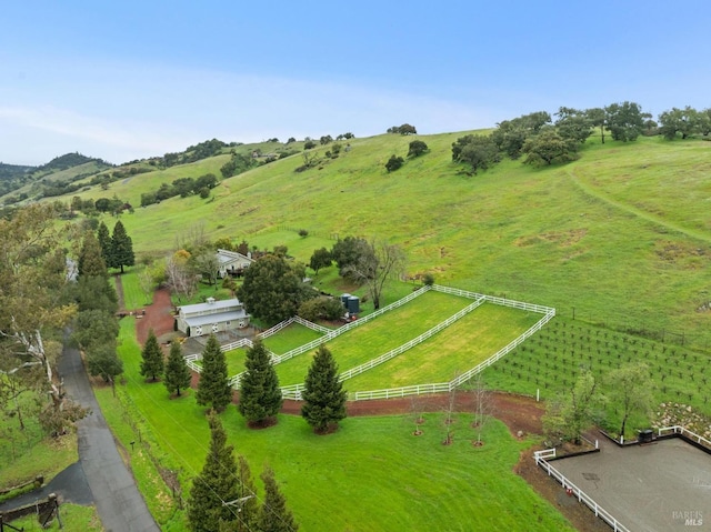 aerial view with a rural view