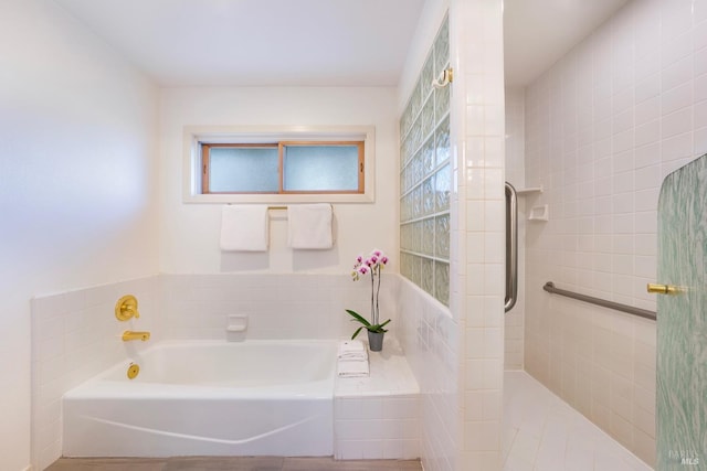 1777 Adams St, Saint Helena, CA 94574 - full bath featuring a tile shower, a bath, and a wealth of natural light