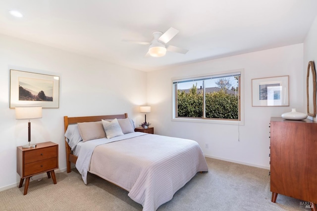 1777 Adams St, Saint Helena, CA 94574 - bedroom with light colored carpet, baseboards, and a ceiling fan