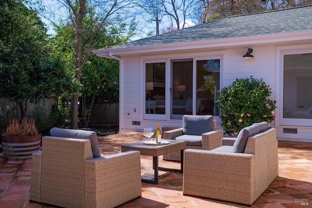 1777 Adams St, Saint Helena, CA 94574 - view of patio featuring outdoor lounge area and fence