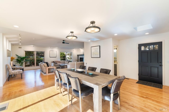 1777 Adams St, Saint Helena, CA 94574 - dining room with recessed lighting, light wood finished floors, and visible vents