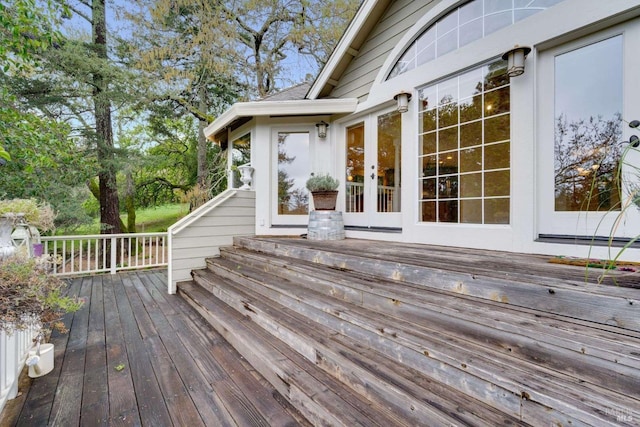 deck featuring french doors