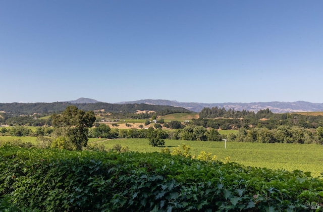 mountain view with a rural view
