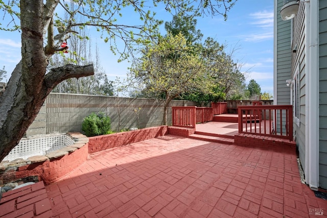 view of patio / terrace featuring a fenced backyard