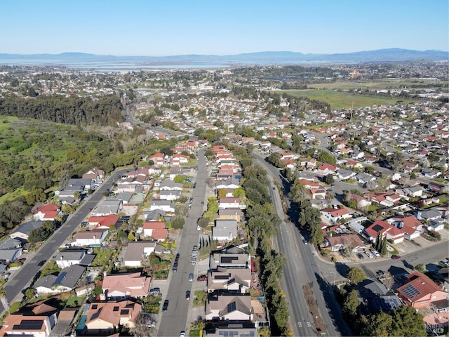 aerial view with a residential view and a mountain view