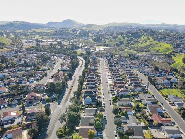 bird's eye view with a mountain view and a residential view