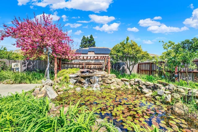 view of yard featuring a fenced backyard