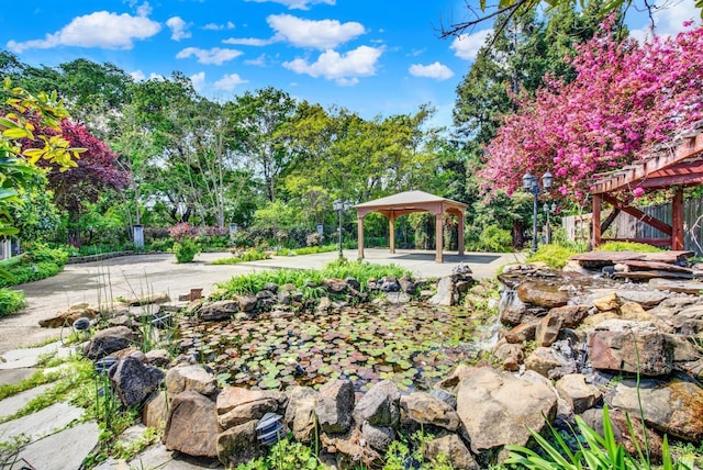 view of yard featuring a gazebo