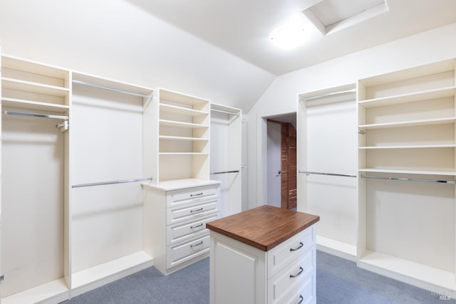 1149 Hudson Ave, Saint Helena, CA 94574 - walk in closet featuring lofted ceiling, attic access, and light carpet