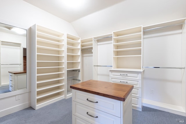 1149 Hudson Ave, Saint Helena, CA 94574 - walk in closet featuring vaulted ceiling and light colored carpet