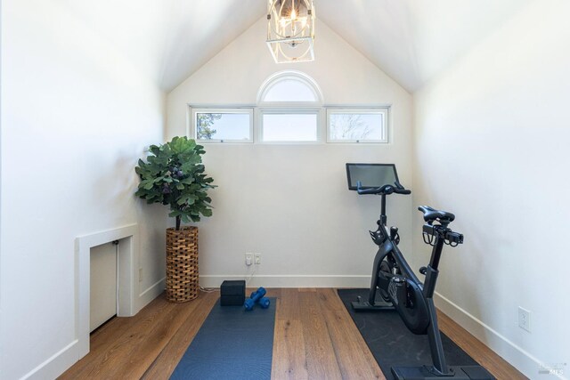 1149 Hudson Ave, Saint Helena, CA 94574 - workout area with wood finished floors and baseboards