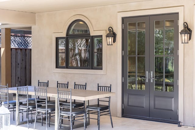 1149 Hudson Ave, Saint Helena, CA 94574 - doorway to property with a patio area, french doors, and stucco siding