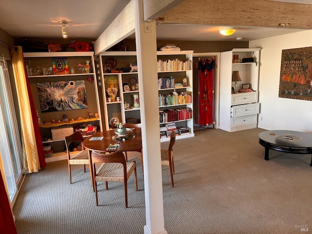 view of carpeted dining room
