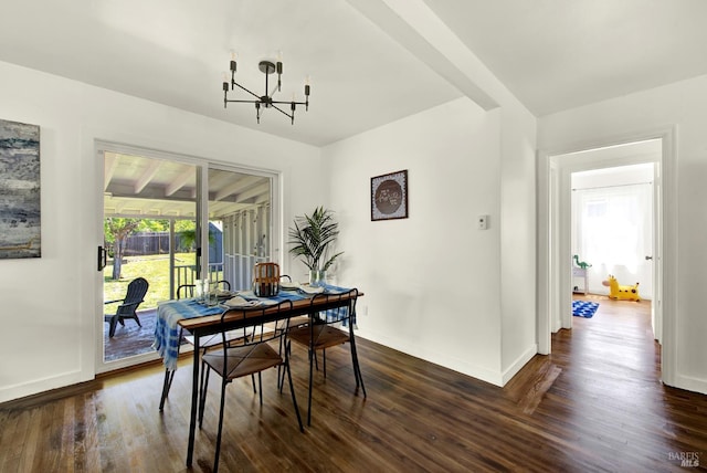 624 Annette Ave, Vallejo, CA 94591 - dining room with a chandelier, plenty of natural light, dark wood-style flooring, and baseboards