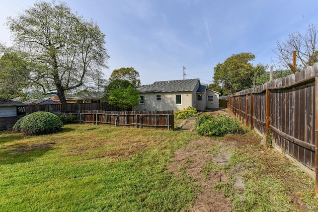 view of yard featuring a fenced backyard