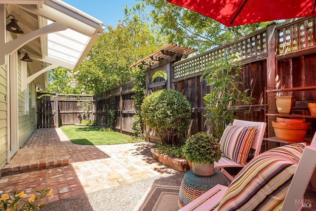 view of patio / terrace with a fenced backyard