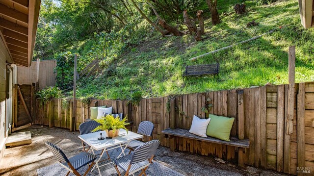 317 Olema Rd, Fairfax, CA 94930 - fenced backyard with a patio area