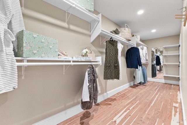 spacious closet featuring wood finished floors