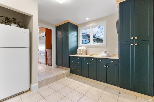 bathroom with tile patterned flooring